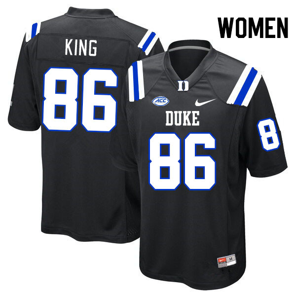 Women #86 Charlie King Duke Blue Devils College Football Jerseys Stitched-Black